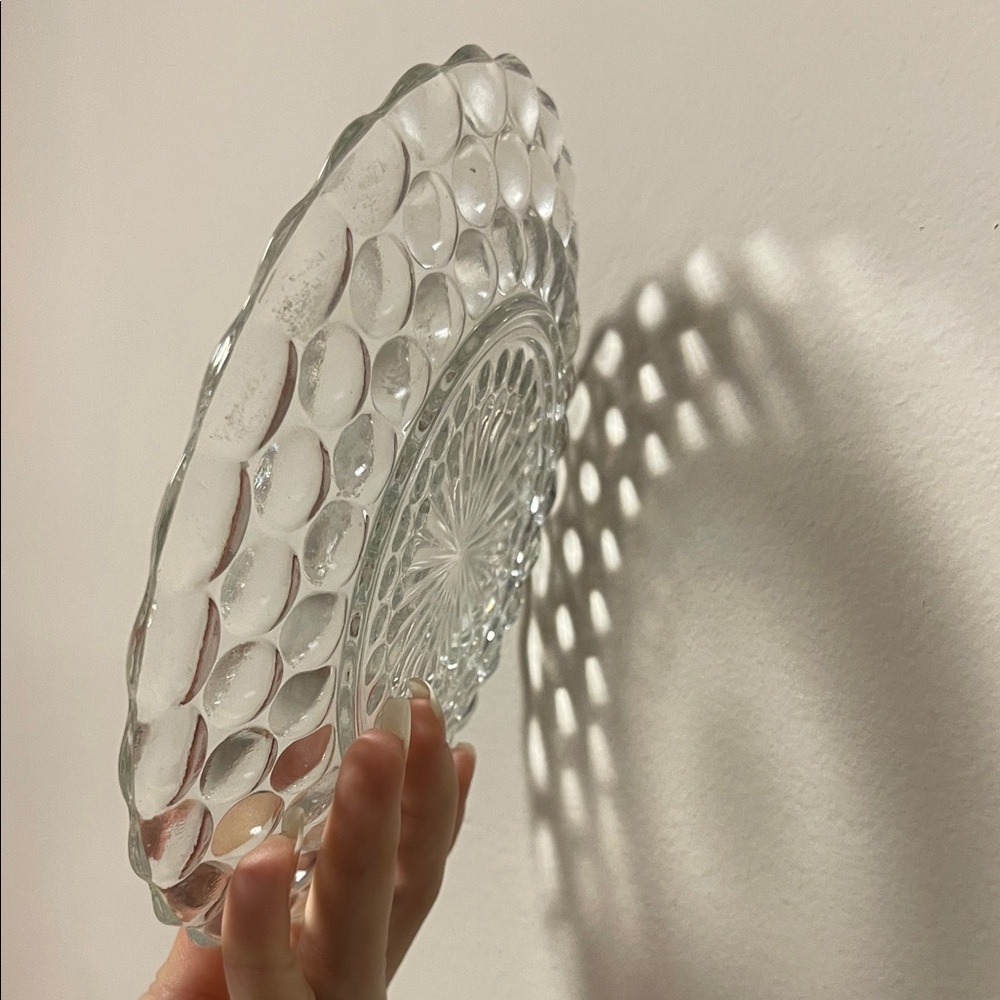 Vintage Anchor Hocking Bubble Glass Plate Dish